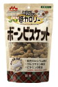 体重が気になる愛犬や運動量の少ない愛犬に配慮したビスケットです。(当社ミルクビスケット対比：約15％減) 消化吸収のよい乳性カルシウムが配合されています。軟骨部分に多く含まれるムコ多糖類の生成に重要な成分であるグルコサミンを配合しています。ビフィズス菌の増殖を促し愛犬のおなかの健康を保つのに役立つミルクオリゴ糖を配合を配合しています。腸管内の臭いを吸着し便臭をやわらげるユッカ抽出物を配合しています。でんぷん由来の食物繊維でおなかの健康を保つのに役立つ難消化性デキストリンを配合しています。 【原材料】 小麦粉、蔗糖、コーン、全卵、食物繊維(難消化性デキストリン)、大豆粉、カゼインカルシウム、動物性脂肪(豚、牛)、米糠、小麦ふすま、フィッシュミール(鮪)、重炭酸アンモニウム、脱脂粉乳、食塩、ビール酵母、グルコサミン、ミルクオリゴ糖、ビタミン(A、D)、甘味料(ステビア)、ユッカ抽出物 【保証成分】 たんぱく質17.0％以上、脂質7.0％以上、粗繊維1.5％以下、灰分4.0％以下、水分8.0％以下 【エネルギー】 310kcal/100g 【賞味期限】 18ヶ月 【原産国または製造地】 日本