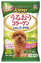 ・拭くだけで、汚れ・においスッキリ！ ・2つのコラーゲンで皮ふ・被毛がしっとりうるおい、輝く。 ・なめても安心な洗浄成分(食品添加物)を使用。 ・拭くことでハウスダスト・花粉ケア＋除菌。 ・使いやすい厚手のやわらかメッシュ。 ・ふんわりソープの香り。 【材質】 レーヨン系不織布 【成分】 水、グリコール類、ヒアルロン酸Na、防腐剤、界面活性剤、滑沢剤、塩化セチルピリジニウム、海洋性加水分解コラーゲン由来成分、ヒドロキシプロピル加水分解コラーゲン成分、香料、ユーカリ葉エキス、プラセンタエキス(豚由来) 【本体サイズ】 シートサイズ：30×20cm 【原産国または製造地】 日本 【諸注意】 さだめられた用法を厳守し、用途以外に使用しないこと。