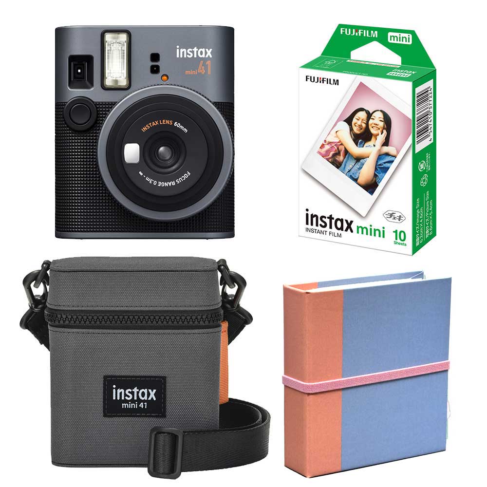 (4点セット)富士フイルム インスタントカメラ チェキ instax mini 41 フィルム アルバム 専用ケース付き！instax mini41