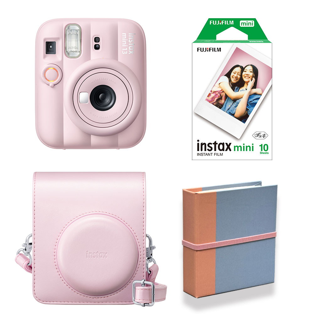 (4点セット)富士フイルム インスタントカメラ チェキ instax mini 13【キャンディーピンク】 フィルム アルバム 専用ケース付き！