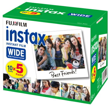 【送料無料】FUJIFILM インスタントカメラ instax ワイド用フィルム インスタックスワイドフィルム 600枚 （5本パック×12個)