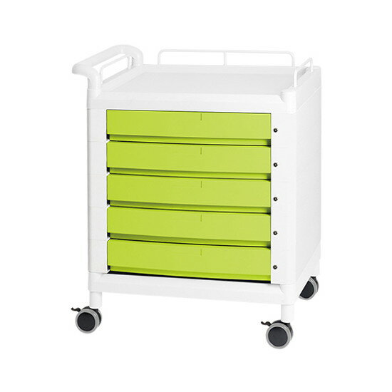 ナビス（アズワン）　モバイルマルチカート 片側ハンドル グリーン　D21G　4589638160578