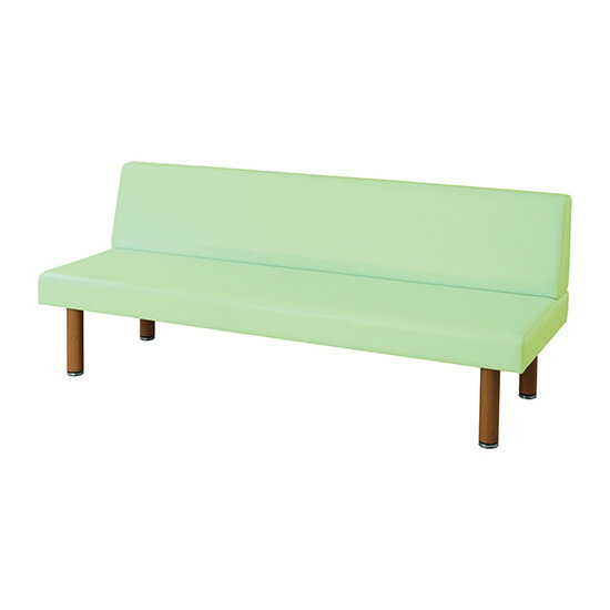 ナビス（アズワン）　ロビーベンチ（背付き・木目調）　ライムグリーン 　1600LG-L　4589638300233