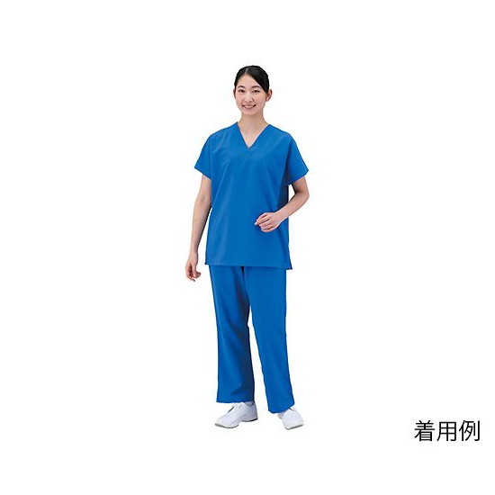 サンアロー　手術衣（男女兼用スクラブ）　ブルー　4L 　136-91 4L　4562158616305