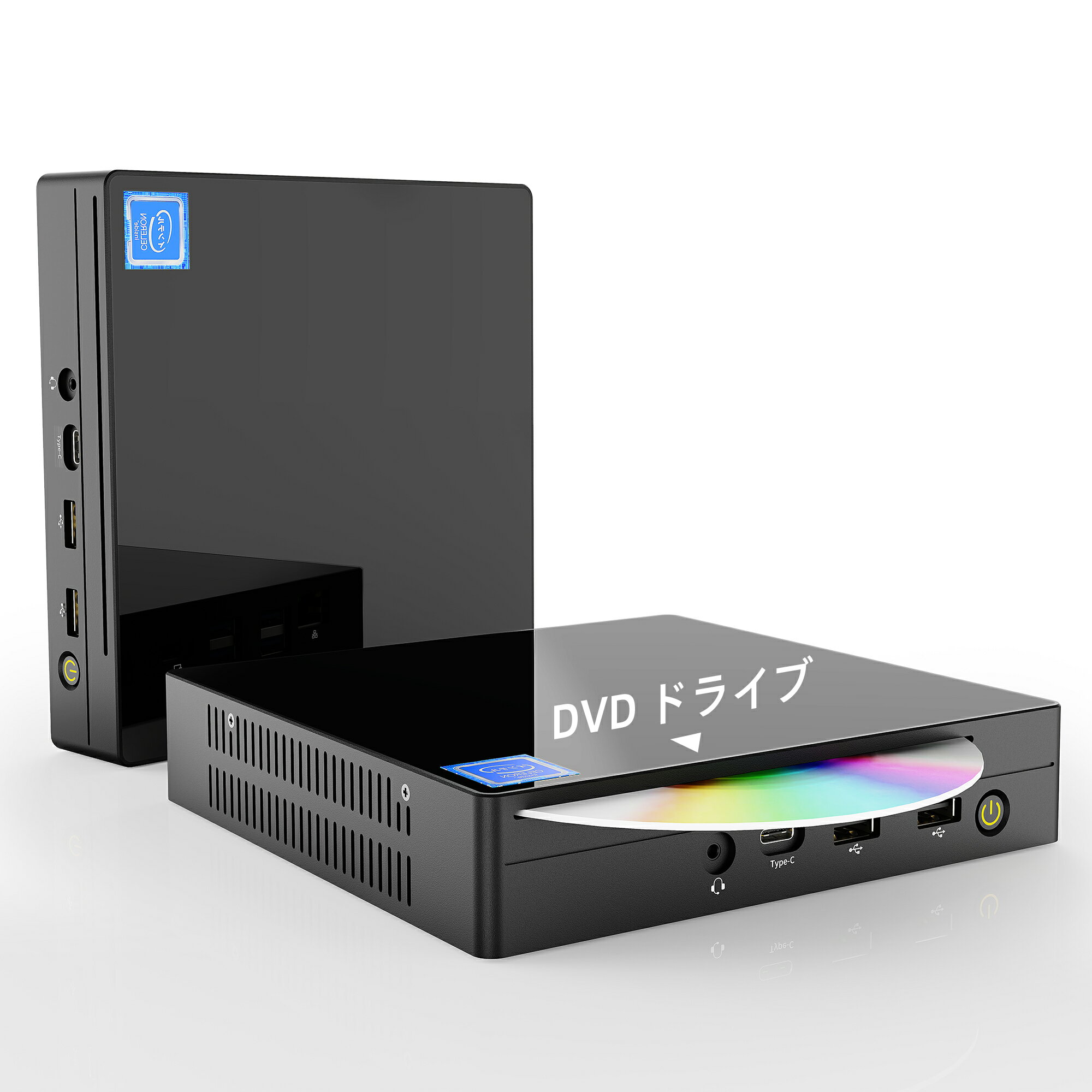 超軽量コンパクトパソコン デスクトップパソコン Windows11 WPS DVDドライブ ミニPC インテル Celeron N5095 最大2.9GHz デスクトップpc メモリ12GB 512GB SSD VETESA 超軽量 有線LANポート WiFi Bluetooth 省スペース小型pc