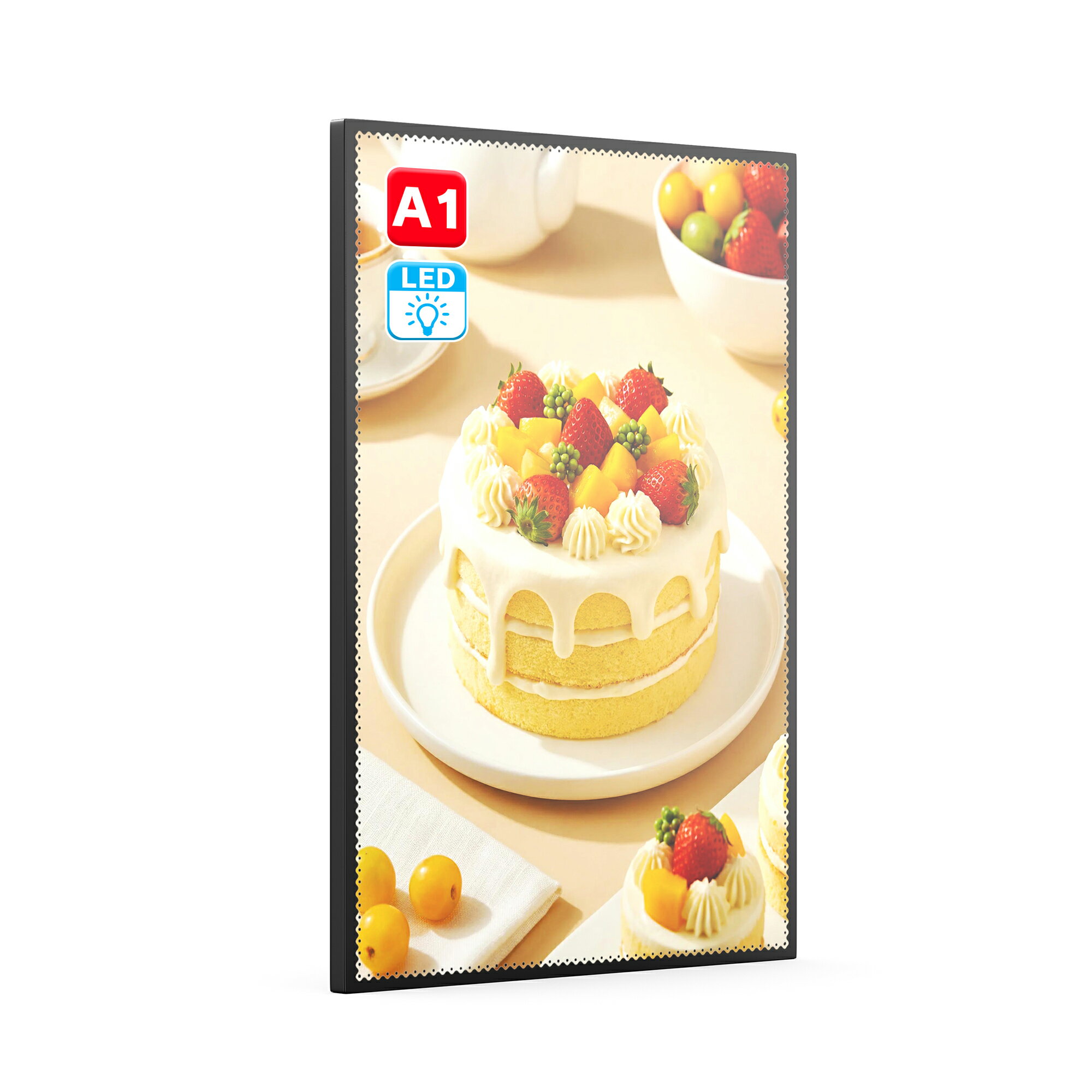 【薄型設計×省エネ】 LED看板 壁掛け A1 ポスターフレーム ガラスパネル 光る 飲食店 看板 ライトパネル メニュー 店舗用 屋内 掲示板 展示会 インテリア 強化ガラス 安全 PSE認証 レストラン おしゃれな内装に