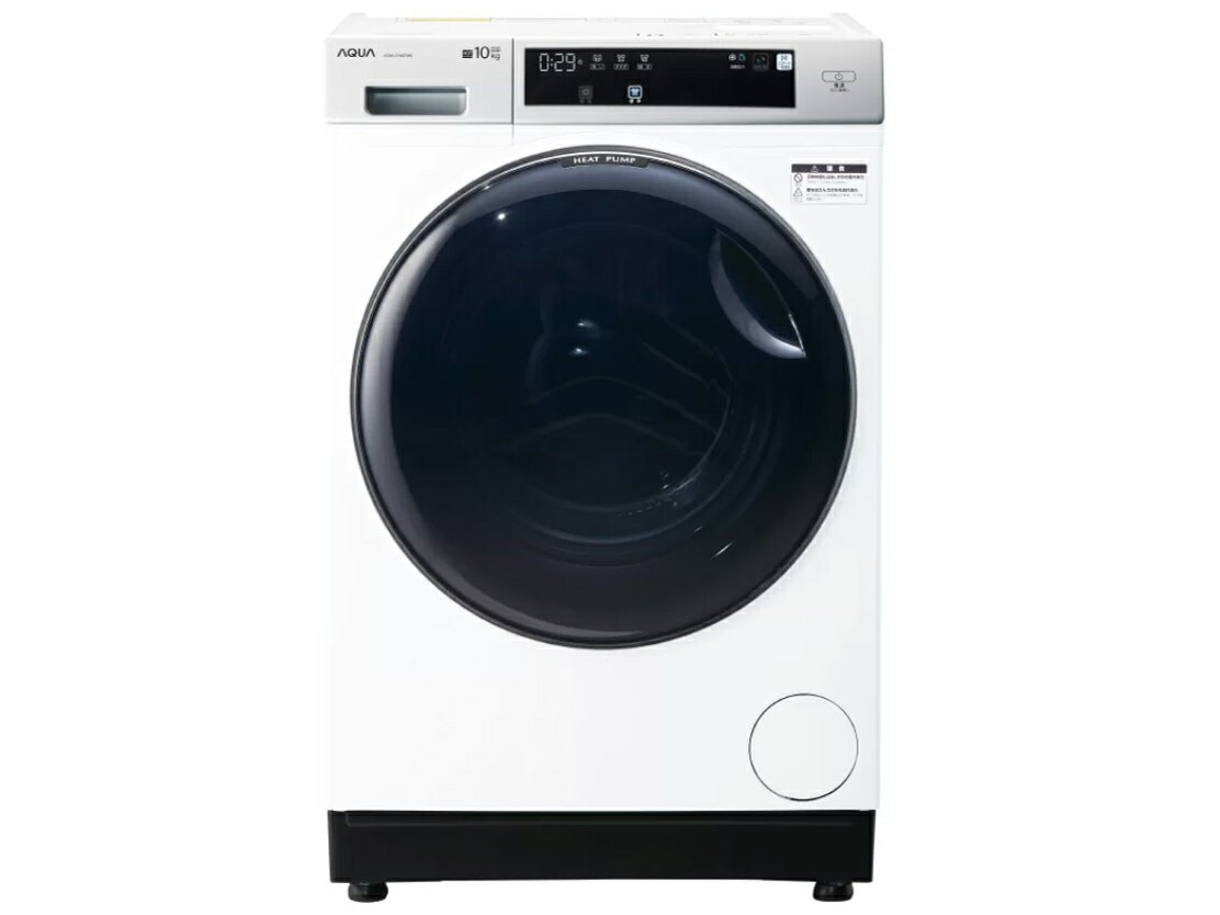 洗濯機 AQUA ドラム式洗濯乾燥機 【まっ直ぐドラム】 洗濯 脱水10kg/乾燥5kg AQW-D10P-R-W【ホワイト】右開き