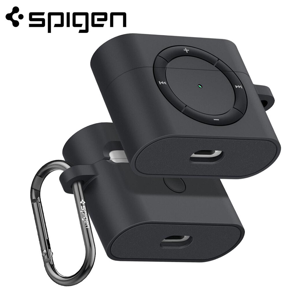 Spigen AirPods Pro Case Classic Shuffle シュピゲン airpods proケース ブランド airpods pro カバー エアーポッズプロ カバー airpods pro シリコン 衝撃吸収 耐衝撃 頑丈 カラビナ airpods pro 落下防止 クラシックシャッフル iPod shuffle 完全再現