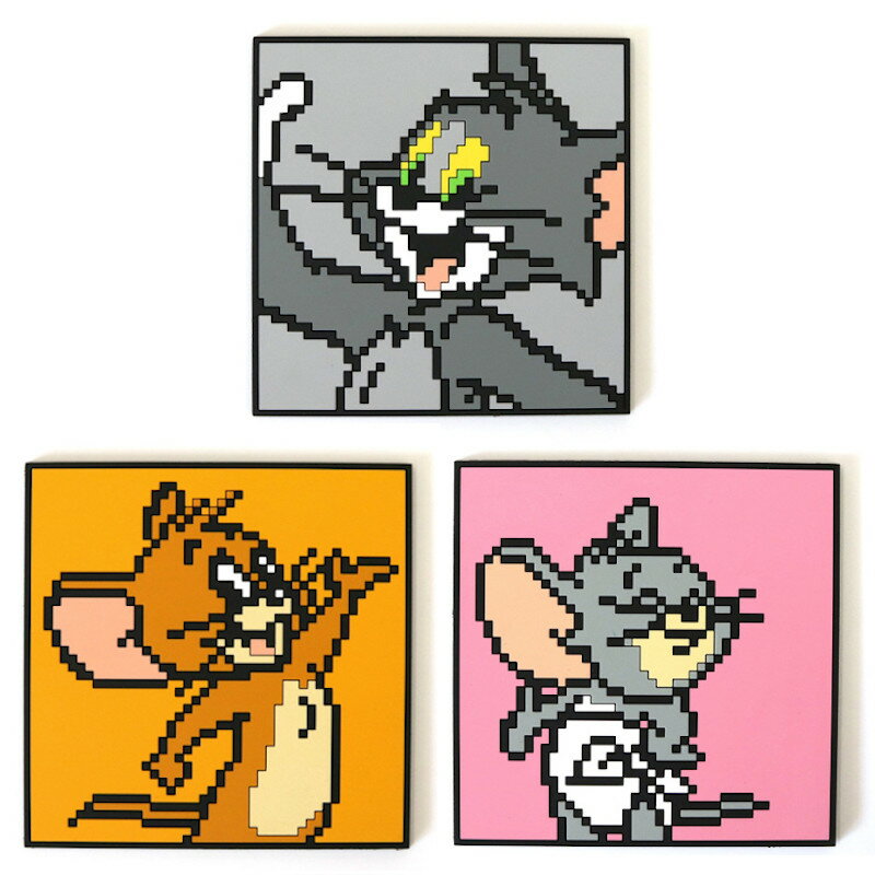 TOMandJERRY PIXEL ラバーコースター トムとジェリー コースター シリコン シリコンコースター コップコースター ピクセル調 おしゃれ キッチン雑貨 キッチン用品 キッチン小物 トム＆ジェリー トムジェリー キャラクター グッズ 可愛い ギフト プレゼント