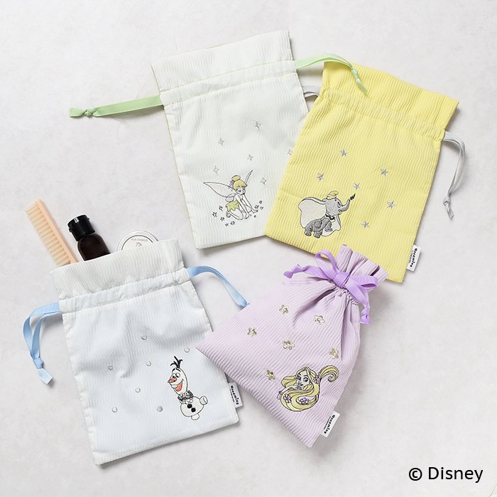 フラワーリング Disney Dreaming 巾着 ポーチ2 Disney キャラクター ポーチ ピーターパン ダンボ アナ エルサ ラプンツェル 大人可愛い おしゃれ かわいい 大人 ギフト プレゼント ディズニー アニメーション グッズ ディズニー キャラクター ポーチのサムネイル