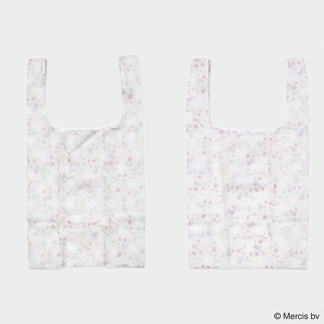 Rakuten - MIFFY Floral pattern ショッピングバッグS ミッフィー エコバッグ エコバッグ キャラクター 折りたたみ エコバッグ ミッフィー グッズ 大人プレゼント エコバック かわいい たためる おしゃれ プレゼント 大人
