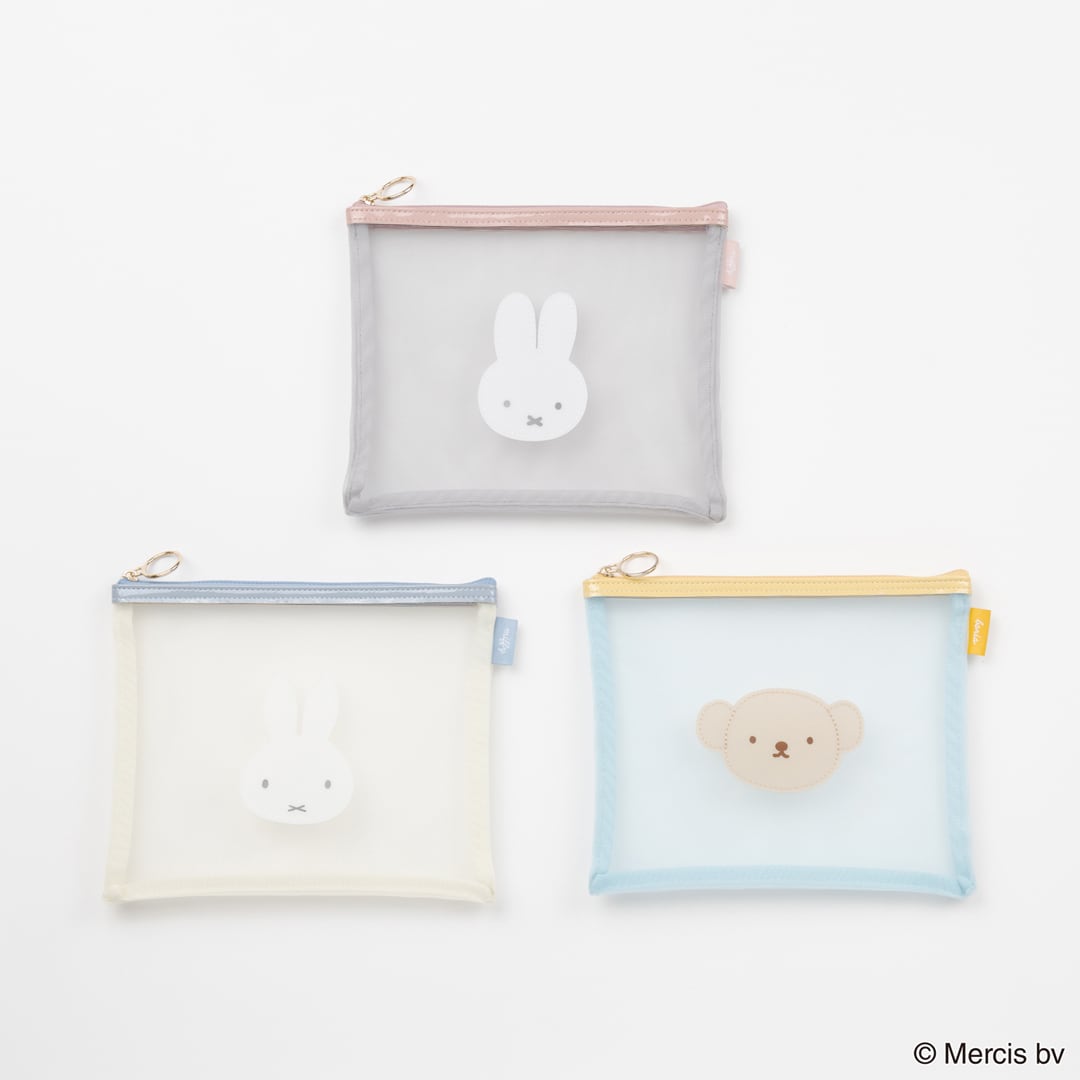 Rakuten - BRUNA BICOLOR MESH フラットポーチ ミッフィー グッズ 大人 ミッフィー ポーチ ミッフィー グッズ 大人プレゼント ミッフィー ボリス グッズ ミッフィー メッシュポーチ メッシュポーチ かわいい 化粧ポーチ 大きめ ポーチ キャラクター メイクポーチ ミッフィー 雑貨