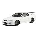 アオシマ 1/24 プリペイントモデル No.03-B ニッサン BNR34 スカイライン GT-R V spec II ’00 ホワイト 塗装済プラモデル （ZS107862）