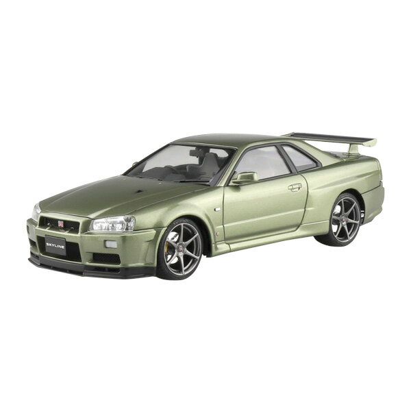 アオシマ 1/24 プリペイントモデル No.03-C ニッサン BNR34 スカイライン GT-R V spec II Nur ’02 ミレニアムジェイド 塗装済プラモデル （ZS107863）