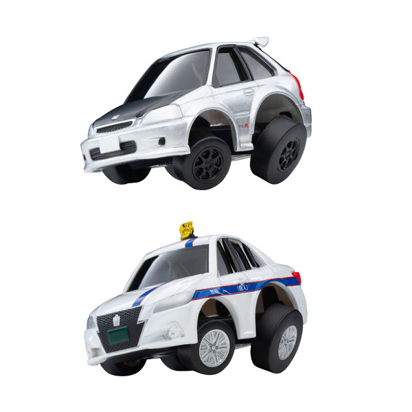 送料無料◆トミーテック 328469/328476 チョロQ Q’s 2種セット (QS-01b ホンダ シビック タイプR (EK9) カスタム仕様 (銀)/QS-02b トヨタ クラウン アスリート 個人タクシー) ミニカー （ZM112404）