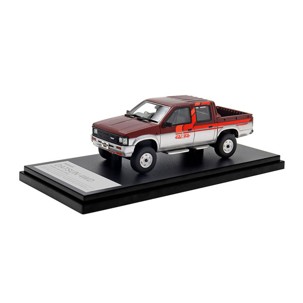 ハイストーリー 1/43 NISSAN DATSUN 4WD Double Cab AD (1985) ダークレッドM/シルバーMツートン ミニカー HS422RE2 （ZM116813）