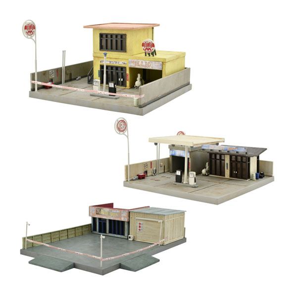 送料無料◆セット販売 325925/325932/325956 トミーテック 建物コレクション 建コレ 183 廃業した給油所A＋184 廃業した給油所B＋043-3 廃業した整備所 1/150(Nゲージスケール) 鉄道模型（ZN116419）