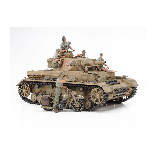 タミヤ 25208 1/35 ミリタリーミニチュアシリーズ ドイツIV号戦車F型・伝令バイクセット 北アフリカ戦線 プラモデル (ZS119946)