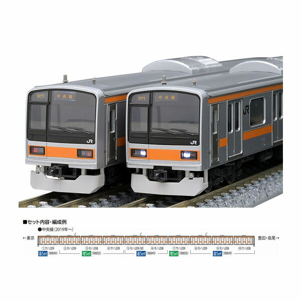 送料無料◆セット販売 98849/98850 TOMIX トミックス JR 209-1000系電車 (中央線) 基本セット(6両)＋増結セット(4両) Nゲージ 鉄道模型 【7月予約】