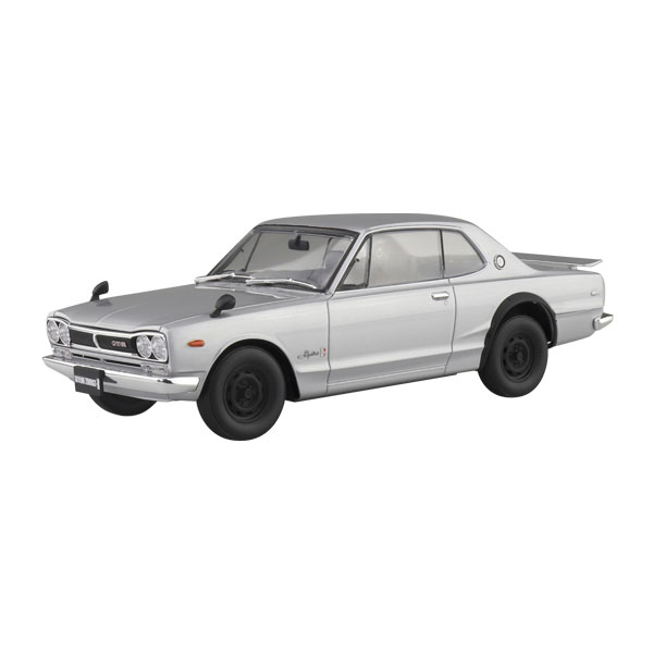 アオシマ 楽プラ スナップカー No.01-SI 1/24 KPGC10 スカイラインHT 2000GT-R 1970 シルバー 初回生産版 プラモデル 