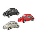 送料無料◆アオシマ 楽プラ スナップキット No.20-BK/LB/RR 1/32 フォルクスワーゲン ビートル 3種セット (ブラック/ライトベージュ/ルビー...