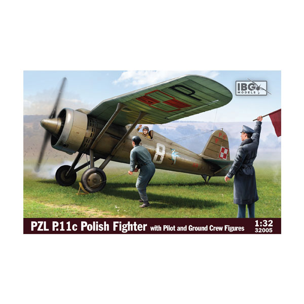 送料無料◆IBG 1/32 ポ PZL 11c ガル翼戦闘機 ＋ 機上パイロット ＋ 地上員2体フィギュア プラモデル PB32005 （ZS148301）のサムネイル