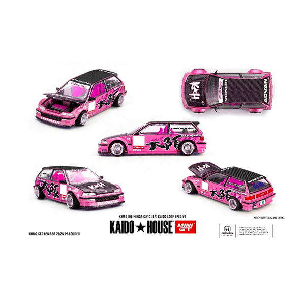 MINI-GT 1/64 Honda シビック EF Kaido Loop Spec V1 (左ハンドル) ミニカー KHMG198 【1月予約】