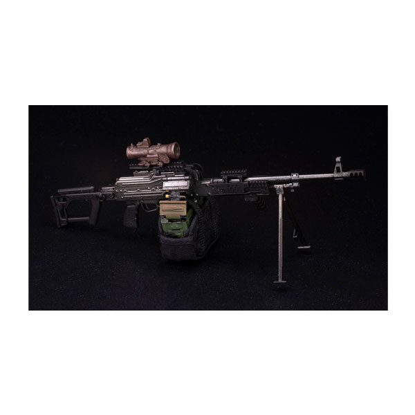 HASUKI 汎用機関銃セット メタルブラック 1/12 アクションフィギュア用完成品オプションパーツ WM-05A 