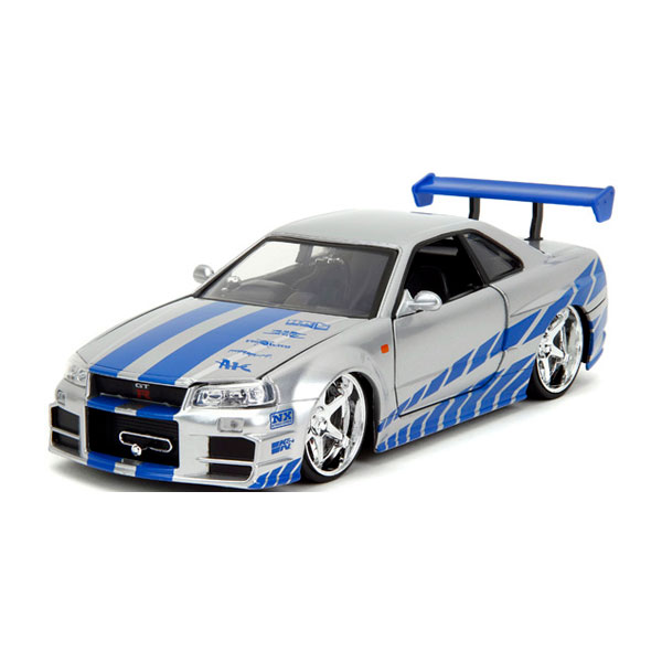 送料無料◆再販 Jada Toys ワイルド・スピードシリーズ 1/24 F＆F ニッサン スカイライン GT-R (R34) “ブライアン・オコナー” (シルバー) ダイキャストモデル ミニカー JADA97158 【3月予約】