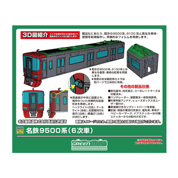 送料無料◆32162 グリーンマックス 名鉄9500系 (6次車) 増結4両編成セット (動力無し) Nゲージ 鉄道模型 【6月予約】
