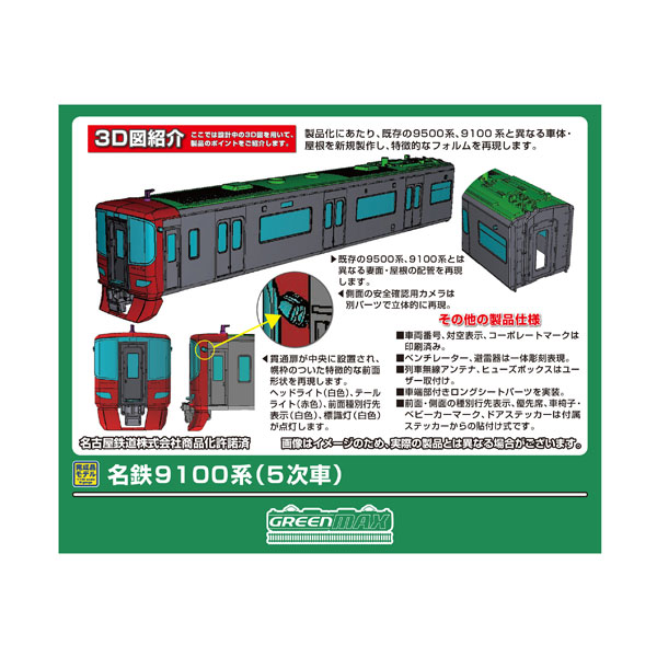 送料無料◆32163 グリーンマックス 名鉄9100系 (5次車) 基本2両編成セット (動力付き) Nゲージ 鉄道模型 【6月予約】