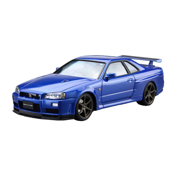 アオシマ ザ・モデルカー 1/24 ニッサン BNR34 スカイラインGT-R V-specII ’02 プラモデル No.8 