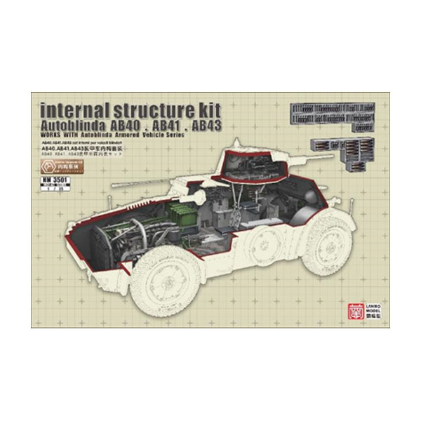 乐天商城 - ランモモデル 1/35 イタリア軍 アウトブリンダ AB40/41/43用内装セット ディテールアップパーツ LANNM-3501 【5月予約】