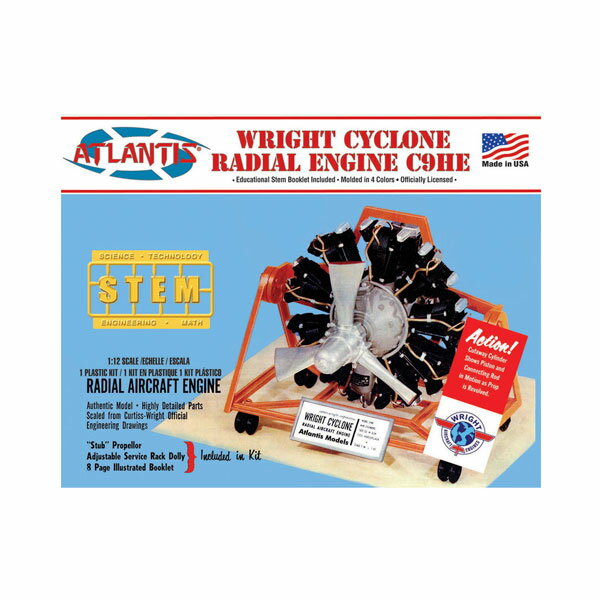 送料無料◆アトランティス 1/12 ライト サイクロン 9気筒星型エンジン プラモデル AMCM6052 （ZS172385）