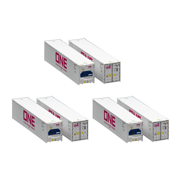 送料無料◆フジミ 1/150 Train-NEXTシリーズ No.102 1/150スケール 40ft High Cube リーファーコンテナタイプ ONE 塗装済み完成品 3個セット 【4月予約】