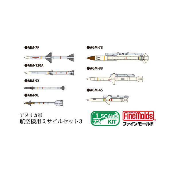 ファインモールド 1/72 アメリカ軍 航空機用ミサイルセット3 プラモデル FF105 【9月予約】