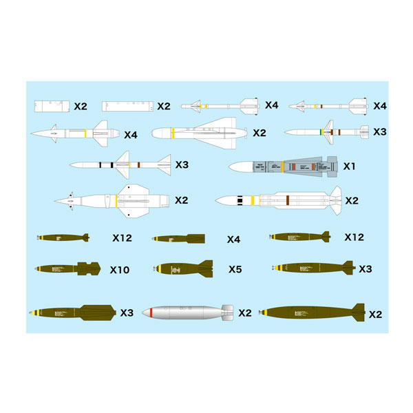発売予定日発売中！メーカープラッツ登場作品---商品詳細1/144スケールの航空機モデルに幅広く対応できるウェポンセットです。F-14トムキャットで注目を集めたAIM-54フェニックスミサイルをはじめ、1950年代から現代に至るまでの現用機に搭載される代表的な兵装を豊富に収録。Mk.81〜84の通常爆弾に加え、AIM-9B/D、AIM-7Eなどの各種ミサイルも精密にモデル化しています。さらにLAU-3A、LAU-10ロケットランチャーなど、全20種をセットした充実の内容です。デカールはカルトグラフ製。※ホビーショー2026 春 登場アイテム原型製作---サイズ1/144スケール (全長約9〜31mm)商品仕様プラスチックモデルパッケージ---備考※組み立て・塗装の必要なプラモデルです。完成品ではございませんのでご注意ください。※商品の画像は試作品、実機・実車、イメージCGなどを内容の補助的説明として掲載いたしておりますので、実際の商品と異なる場合が御座います。個数制限お1人様3個まで※複数商品のご注文について2019年4月1日以降のご注文は、在庫商品同士のみ、1度にご注文いただいた場合同梱可能です。（送料は1回分です。）※商品の発送時期について◎ 在庫商品はorder受付の翌営業日に発送されます。（お振込みの場合は、入金確認の翌営業日発送です。）営業日に付きましては、トップページのカレンダーをご確認下さい。お急ぎのご注文には対応出来ない場合が御座いますので予めご了承下さい。※長期のお取り置きはしておりません。※当社が運営する他店舗でのご注文とはおまとめが出来ません。※ラッピングサービス、海外発送は行っておりませんので予めご了承下さい。JAN CODE：4545782078091