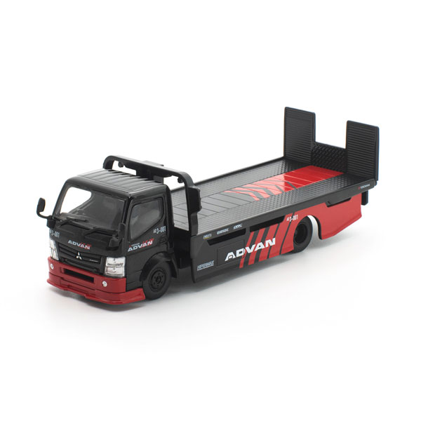 Sedan, Hard Top - POP RACE 1/64 パンデム ふそう300 フラットベッドトランスポーター アドバン ミニカー PR640511 【未定予約】