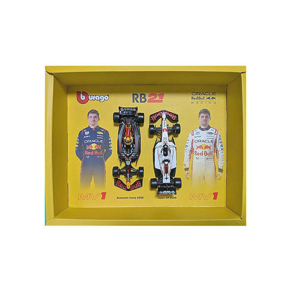 送料無料◆BURAGO 1/43 F-1 オラクル レッドブル レーシング RB21 2025 No.1 M.フェルスタッペン 2台セット (ブルー：ホワイト) ダイキャストモデル ミニカー BUR38099 【未定予約】