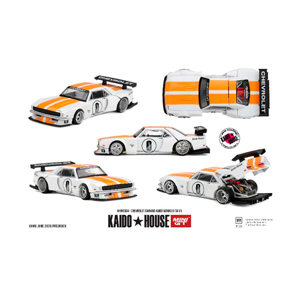 MINI-GT 1/64 シボレー カマロ KAIDO WORKS TA V1(右ハンドル) ミニカー KHMG304 【未定予約】