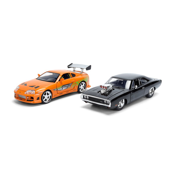 送料無料◆Jada Toys 1/24 F＆F ドミニク ダッジ チャージャー＆ブライアン スープラ ツインパック ダイキャストモデル ミニカー JADA37542 （ZM181041）