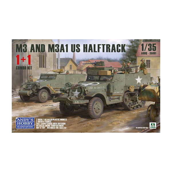 送料無料◆タコム 1/35 米軍 M3 ＆ M3A1 ハーフトラック 1＋1 コンボキット プラモデル TKOAHHQ-35001 【7月予約】