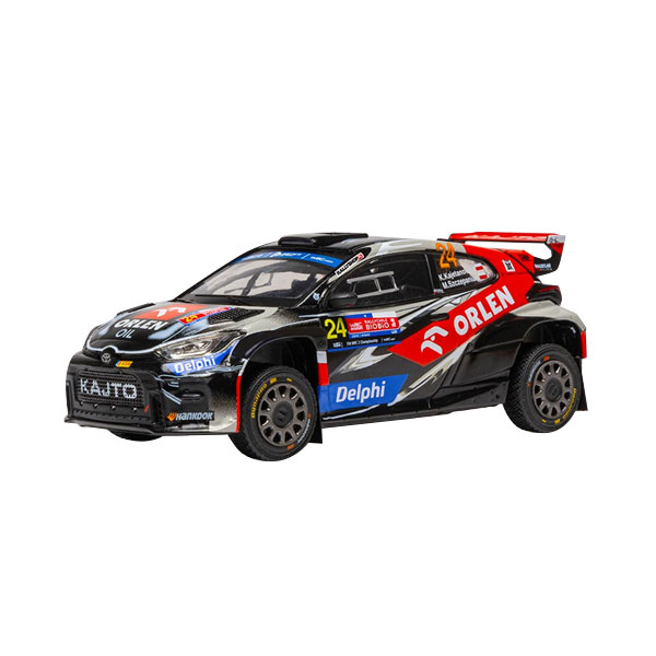 発売予定日入荷日未定メーカーIXO登場作品---商品詳細IXOより、1/43スケール「トヨタ GR ヤリス Rally2 2025年 ラリーチリ #24 K.Kajetanowicz/M.Szczepaniak」がダイキャストモデルで登場！原型製作---サイズ1/43スケール商品仕様ダイキャスト製 ミニカーパッケージ---備考2026年8月発売予定ですが、発売が大幅に変更となる可能性があるため、入荷日未定とさせていただいております。※こちらの商品は送料無料とさせて頂きます。※商品の画像は試作品、実機・実車、イメージCGなどを内容の補助的説明として掲載いたしておりますので、実際の商品と異なる場合が御座います。個数制限お1人様2個まで■ ご予約商品全般に関するご注意当店では十分な数量を発注したうえでご予約を承っておりますが、生産上の都合などにより、入荷直前で数量を調整されてしまう場合が稀に御座います。その場合メールでご連絡のうえ、原則ご注文先着順でのご提供となります。また、複数個のご注文を減数させて頂いたり、ご注文自体を取り消しとさせて頂く場合が御座います。予めご了承頂けますようお願い致します。※2019年4月1日より、ご予約商品はお支払い方法に関わらず単体のみでの受付となります。上記日時以降にご予約商品を複数同時にご注文された場合、自動的にキャンセル処理が行われますのでご注意下さい。2019年3月31日以前にご注文の場合、同梱・分割につきましては以下からご確認下さい。ご注文管理システム概要※商品の大幅な延期についてメーカーの都合により発売の大幅な遅れが発生する可能性がございます。発売延期発生から1年以上情報が途絶えたものは、当店の判断で受注を一旦白紙とさせて頂く場合が御座います。正確な情報が入り次第、改めて受注を取り直し致します。また、2019年4月1日より、注文日より1年以上経過したご注文は、システム上強制キャンセルされることとなりました。予めご了承下さい。※ご予約商品のキャンセルについてご注文のキャンセルは発売延期時等も含み原則不可となりますので、十分ご検討の上お申し込み下さい。代金引換発送後の受け取り拒否などは、往復分の送料等諸経費をご請求させて頂きます。尚、複数個（2個以上）のご注文、海外メーカーの商品、1万円を超える高額商品のご注文はキャンセルを一切承る事が出来ませんので、十分ご検討のうえご注文下さい。また、キャンセル履歴のある方のご注文は、当店の判断でご注文をお断りさせて頂く場合が御座いますので予めご了承下さい。※商品の発送時期について◎ ご予約商品は入荷翌営業日より発送されます。営業日に付きましては、トップページのカレンダーをご確認下さい。入荷日が週末にあたる場合は、翌週の発送になります。お急ぎの発送に対応出来ない場合が御座いますので予めご了承下さい。※長期のお取り置きはしておりません。※当社が運営する他店舗でのご注文とはおまとめが出来ません。※お引越しや長期出張の際は事前にメールでご連絡下さい。※ラッピングサービス、海外発送は行っておりませんので予めご了承下さい。JAN CODE：4907981698607