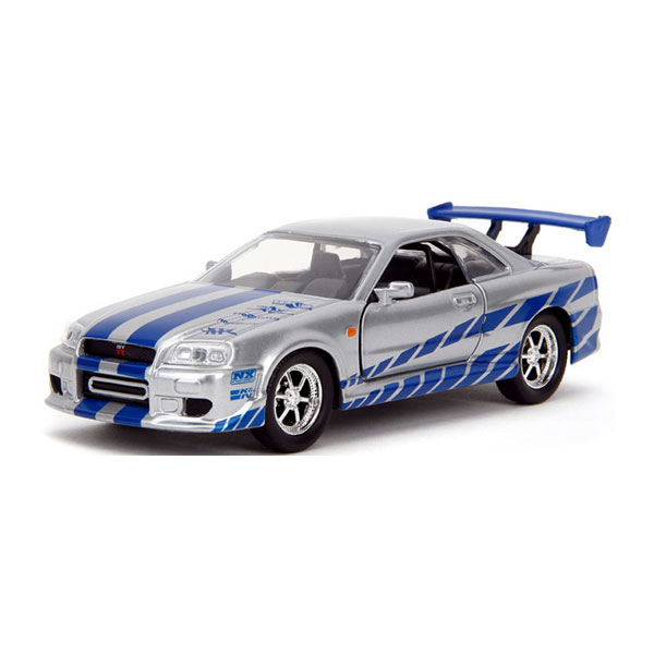 発売予定日入荷日未定メーカーJada Toys登場作品ワイルドスピード商品詳細Jada ToysのF&F ワイルドスピード シリーズより、ニッサン スカイライン GT-R (R34) シルバー (ブライアン) が再登場！1/32スケールのダイキャストモデルです。原型製作---サイズ1/32スケール商品仕様ダイキャスト製ミニカーパッケージ---備考2026年8月発売予定ですが、発売が大幅に変更となる可能性があるため、入荷日未定とさせていただいております。※商品の画像は試作品、実機・実車、イメージCGなどを内容の補助的説明として掲載いたしておりますので、実際の商品と異なる場合が御座います。個数制限お1人様2個まで■ ご予約商品全般に関するご注意当店では十分な数量を発注したうえでご予約を承っておりますが、生産上の都合などにより、入荷直前で数量を調整されてしまう場合が稀に御座います。その場合メールでご連絡のうえ、原則ご注文先着順でのご提供となります。また、複数個のご注文を減数させて頂いたり、ご注文自体を取り消しとさせて頂く場合が御座います。予めご了承頂けますようお願い致します。※2019年4月1日より、ご予約商品はお支払い方法に関わらず単体のみでの受付となります。上記日時以降にご予約商品を複数同時にご注文された場合、自動的にキャンセル処理が行われますのでご注意下さい。2019年3月31日以前にご注文の場合、同梱・分割につきましては以下からご確認下さい。ご注文管理システム概要※商品の大幅な延期についてメーカーの都合により発売の大幅な遅れが発生する可能性がございます。発売延期発生から1年以上情報が途絶えたものは、当店の判断で受注を一旦白紙とさせて頂く場合が御座います。正確な情報が入り次第、改めて受注を取り直し致します。また、2019年4月1日より、注文日より1年以上経過したご注文は、システム上強制キャンセルされることとなりました。予めご了承下さい。※ご予約商品のキャンセルについてご注文のキャンセルは発売延期時等も含み原則不可となりますので、十分ご検討の上お申し込み下さい。代金引換発送後の受け取り拒否などは、往復分の送料等諸経費をご請求させて頂きます。尚、複数個（2個以上）のご注文、海外メーカーの商品、1万円を超える高額商品のご注文はキャンセルを一切承る事が出来ませんので、十分ご検討のうえご注文下さい。また、キャンセル履歴のある方のご注文は、当店の判断でご注文をお断りさせて頂く場合が御座いますので予めご了承下さい。※商品の発送時期について◎ ご予約商品は入荷翌営業日より発送されます。営業日に付きましては、トップページのカレンダーをご確認下さい。入荷日が週末にあたる場合は、翌週の発送になります。お急ぎの発送に対応出来ない場合が御座いますので予めご了承下さい。※長期のお取り置きはしておりません。※当社が運営する他店舗でのご注文とはおまとめが出来ません。※お引越しや長期出張の際は事前にメールでご連絡下さい。※ラッピングサービス、海外発送は行っておりませんので予めご了承下さい。JAN CODE：4548565529186