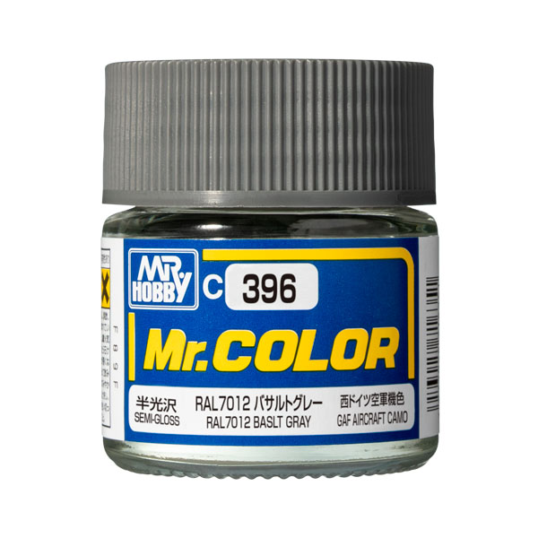 GSIクレオス Mr.カラー C396 RAL7012 バサルトグレー (半光沢) 現用ドイツ空軍色 10ml ラッカー系塗料 【8月予約】
