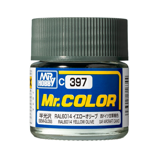GSIクレオス Mr.カラー C397 RAL6014 イエローオリーブ (半光沢) 現用ドイツ空軍色 10ml ラッカー系塗料 【8月予約】