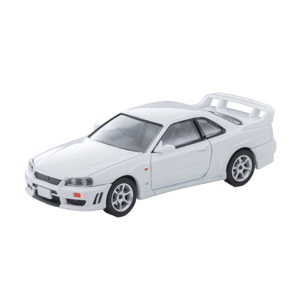 発売予定日2027年1月予定メーカートミーテック登場作品---商品詳細●好評のER34型2ドアに新仕様が登場！●外装パーツが組み換え可能●自分好みのカスタムをしよう！直列6気筒エンジンを搭載した最後のスカイライン、R34型。モデルライフ途中で旧プリンス村山工場での生産が終了するなど、日産車として様々な歴史の転換点に立っていたクルマでした。GT-Rを除く基準モデルは2001年までのわずか3年間しか生産されませんでしたが、現在では世界的な人気車となっています。TLV-NEOでは2016年に製品化した4ドアに加え、2025年より2ドアの展開を始めました。今回は2ドア前期型に新仕様を追加します。前期型の最高性能版25GT TURBOとし、ボディカラーは実車でも人気の高いホワイトとしました。純正オプションの前後バンパーおよびリアスポイラー(トランクリッド一体)が付属し、ノーマル仕様との選択・組み換えが可能ですので、オーナーになった気分でお楽しみください。・ミニカー本体・フロントバンパー(ノーマル)・フロントバンパー(オプション)・リアバンパー(ノーマル)・リアバンパー(オプション)・トランクリッド(ノーマル)・トランクリッド(オプション)原型製作---サイズ1/64スケール商品仕様ダイキャスト製ミニカー(塗装組立済)パッケージ---備考※商品の画像は試作品、実機・実車、イメージCGなどを内容の補助的説明として掲載いたしておりますので、実際の商品と異なる場合が御座います。個数制限お1人様3個まで■ ご予約商品全般に関するご注意当店では十分な数量を発注したうえでご予約を承っておりますが、生産上の都合などにより、入荷直前で数量を調整されてしまう場合が稀に御座います。その場合メールでご連絡のうえ、原則ご注文先着順でのご提供となります。また、複数個のご注文を減数させて頂いたり、ご注文自体を取り消しとさせて頂く場合が御座います。予めご了承頂けますようお願い致します。※2019年4月1日より、ご予約商品はお支払い方法に関わらず単体のみでの受付となります。上記日時以降にご予約商品を複数同時にご注文された場合、自動的にキャンセル処理が行われますのでご注意下さい。2019年3月31日以前にご注文の場合、同梱・分割につきましては以下からご確認下さい。ご注文管理システム概要※商品の大幅な延期についてメーカーの都合により発売の大幅な遅れが発生する可能性がございます。発売延期発生から1年以上情報が途絶えたものは、当店の判断で受注を一旦白紙とさせて頂く場合が御座います。正確な情報が入り次第、改めて受注を取り直し致します。また、2019年4月1日より、注文日より1年以上経過したご注文は、システム上強制キャンセルされることとなりました。予めご了承下さい。※ご予約商品のキャンセルについてご注文のキャンセルは発売延期時等も含み原則不可となりますので、十分ご検討の上お申し込み下さい。代金引換発送後の受け取り拒否などは、往復分の送料等諸経費をご請求させて頂きます。尚、複数個（2個以上）のご注文、海外メーカーの商品、1万円を超える高額商品のご注文はキャンセルを一切承る事が出来ませんので、十分ご検討のうえご注文下さい。また、キャンセル履歴のある方のご注文は、当店の判断でご注文をお断りさせて頂く場合が御座いますので予めご了承下さい。※商品の発送時期について◎ ご予約商品は入荷翌営業日より発送されます。営業日に付きましては、トップページのカレンダーをご確認下さい。入荷日が週末にあたる場合は、翌週の発送になります。お急ぎの発送に対応出来ない場合が御座いますので予めご了承下さい。※長期のお取り置きはしておりません。※当社が運営する他店舗でのご注文とはおまとめが出来ません。※お引越しや長期出張の際は事前にメールでご連絡下さい。※ラッピングサービス、海外発送は行っておりませんので予めご了承下さい。JAN CODE：4543736339540