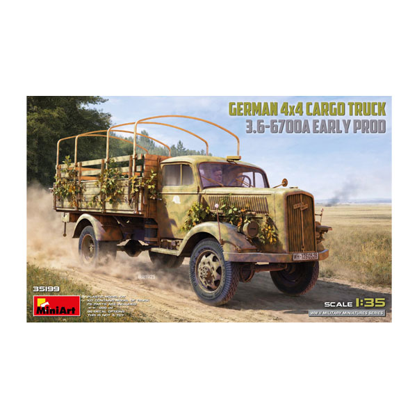 ミニアート 1/35 ドイツ製 3トン 4×4 貨物トラック 3.6-6700A 初期型 (オペル・ブリッツ) プラモデル MA35199 【11月予約】