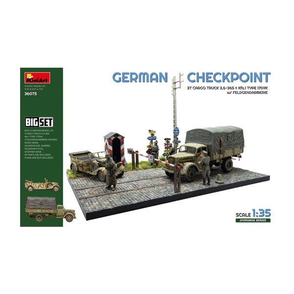 送料無料◆ミニアート MA36075 1/35 ドイツ軍検問所 3t 貨物トラック 3.6-36S  ...