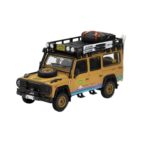 発売予定日入荷日未定メーカーMINI-GT登場作品---商品詳細1/64スケールで新旧の魅力的な車輌を展開するMINI GTから、過酷なアドベンチャーレース挑んだ「ランドローバー ディフェンダー 110 1998 キャメルトロフィー ティエラ・デル・フエゴ」のイタリアチーム仕様が登場。特有のデザートイエローに塗られ、フロントに頑強なブルバーを備えた無骨なボディはもちろん、ルーフキャリアや遠征用物資まで忠実にスケールダウンし、過酷な冒険の空気感を隅々まで丁寧に再現しています。原型製作---サイズ1/64スケール商品仕様ダイキャスト製ミニカーパッケージ---備考2027年3月発売予定ですが、発売が大幅に変更となる可能性があるため、入荷日未定とさせていただいております。※商品の画像は試作品、実機・実車、イメージCGなどを内容の補助的説明として掲載いたしておりますので、実際の商品と異なる場合が御座います。個数制限お1人様2個まで■ ご予約商品全般に関するご注意当店では十分な数量を発注したうえでご予約を承っておりますが、生産上の都合などにより、入荷直前で数量を調整されてしまう場合が稀に御座います。その場合メールでご連絡のうえ、原則ご注文先着順でのご提供となります。また、複数個のご注文を減数させて頂いたり、ご注文自体を取り消しとさせて頂く場合が御座います。予めご了承頂けますようお願い致します。※2019年4月1日より、ご予約商品はお支払い方法に関わらず単体のみでの受付となります。上記日時以降にご予約商品を複数同時にご注文された場合、自動的にキャンセル処理が行われますのでご注意下さい。2019年3月31日以前にご注文の場合、同梱・分割につきましては以下からご確認下さい。ご注文管理システム概要※商品の大幅な延期についてメーカーの都合により発売の大幅な遅れが発生する可能性がございます。発売延期発生から1年以上情報が途絶えたものは、当店の判断で受注を一旦白紙とさせて頂く場合が御座います。正確な情報が入り次第、改めて受注を取り直し致します。また、2019年4月1日より、注文日より1年以上経過したご注文は、システム上強制キャンセルされることとなりました。予めご了承下さい。※ご予約商品のキャンセルについてご注文のキャンセルは発売延期時等も含み原則不可となりますので、十分ご検討の上お申し込み下さい。代金引換発送後の受け取り拒否などは、往復分の送料等諸経費をご請求させて頂きます。尚、複数個（2個以上）のご注文、海外メーカーの商品、1万円を超える高額商品のご注文はキャンセルを一切承る事が出来ませんので、十分ご検討のうえご注文下さい。また、キャンセル履歴のある方のご注文は、当店の判断でご注文をお断りさせて頂く場合が御座いますので予めご了承下さい。※商品の発送時期について◎ ご予約商品は入荷翌営業日より発送されます。営業日に付きましては、トップページのカレンダーをご確認下さい。入荷日が週末にあたる場合は、翌週の発送になります。お急ぎの発送に対応出来ない場合が御座いますので予めご了承下さい。※長期のお取り置きはしておりません。※当社が運営する他店舗でのご注文とはおまとめが出来ません。※お引越しや長期出張の際は事前にメールでご連絡下さい。※ラッピングサービス、海外発送は行っておりませんので予めご了承下さい。JAN CODE：0840456313428